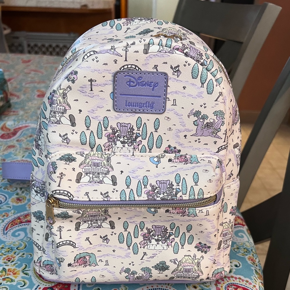 Loungefly Disney Alice and Wonderland wonderland map mini backpack